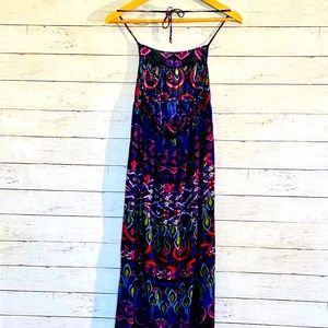 Xhiliration Halter Top Tie Maxi Dress